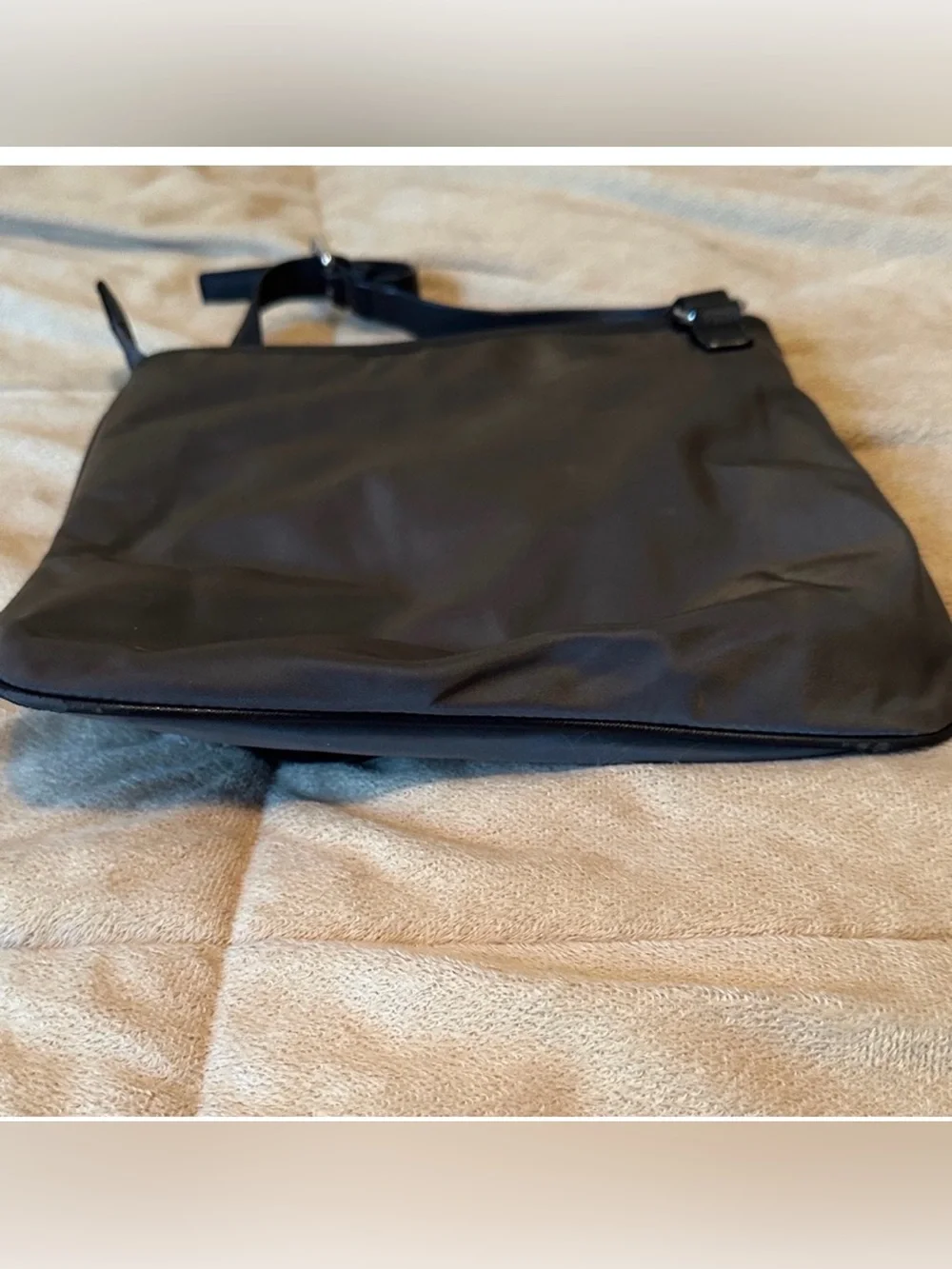 Michael Kors Gray Nylon Crossbody Messenger Bag with Silver Hardware